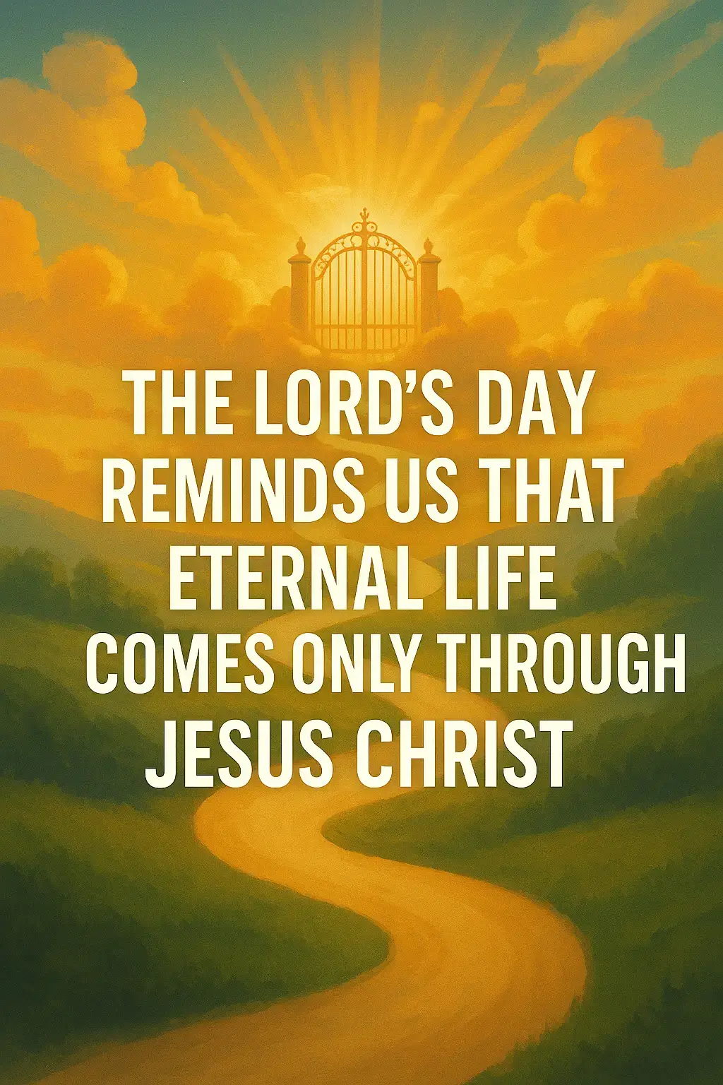 This Lord’s Day, let us remember the truth: eternal life comes only through Jesus Christ. Walk the path with Him, for He is the way, the truth, and the life.