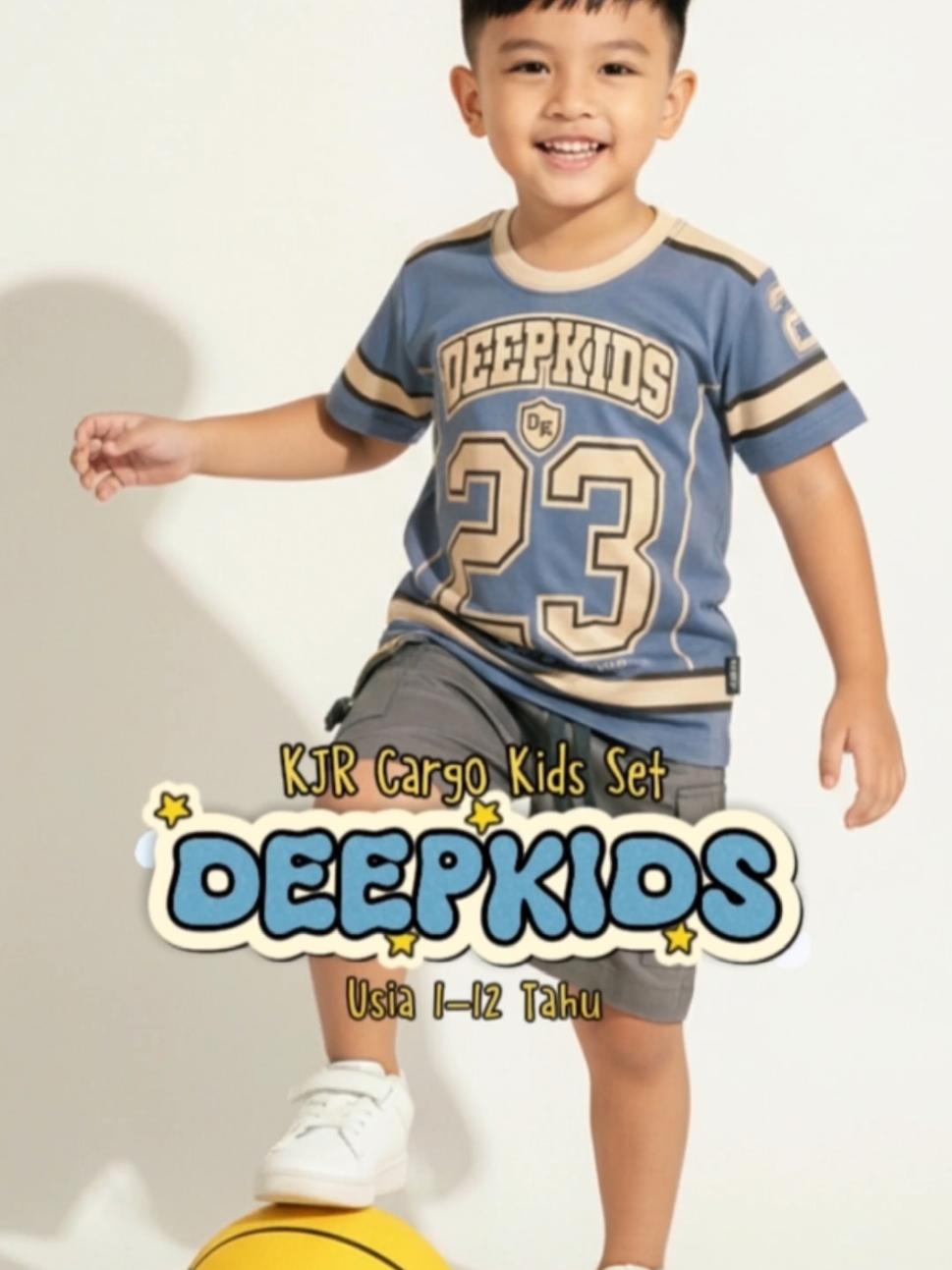 KJR Cargo Kids Set – Outfit Anak Laki-Laki Kaos Jersey Sporty & Celana Cargo Premium (1–12 Tahun). #setelanjerseyanak #setelananakkekinian #pakaiananak #tiktokshop #fyp 