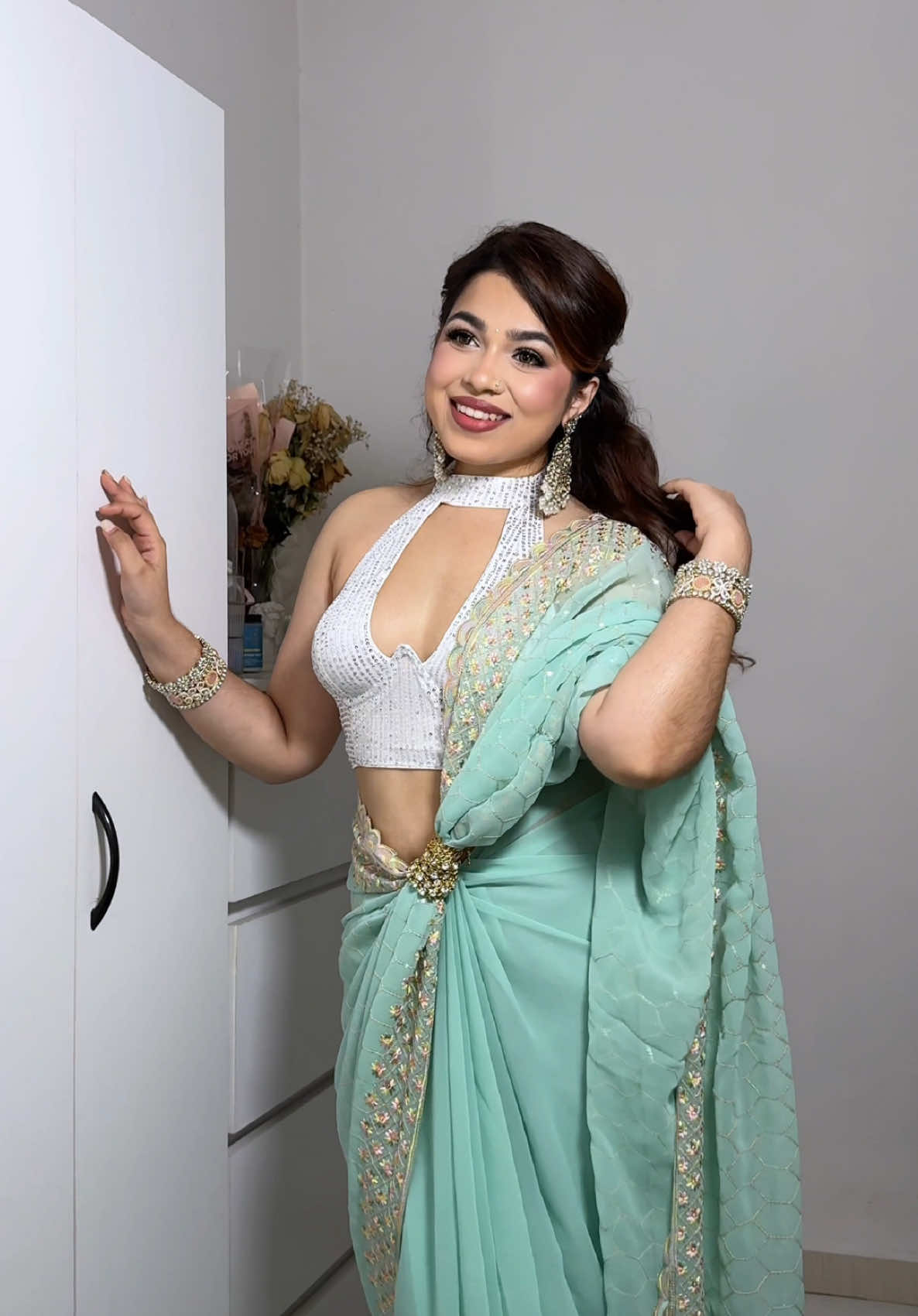 Save this drape for later ✨ #saree #draping #sareedraping #tamil #deepavali 