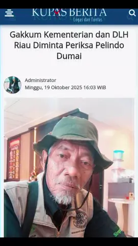 Gakkum Kementerian dan DLH Riau Diminta Periksa Pelindo Dumai  Pegiat lingkungan dari Pecinta Alam Bahari (PAB) mendesak Penegakan Hukum (Gakkum) Kementerian Lingkungan Hidup dan Gakkum Provinsi Riau agar segera memeriksa dugaan pencemaran lingkungan yang terjadi di Kawasan Pelindo Dumai. Selain itu PAB juga mendesak Pelindo Dumai agar mengembalikan fungsi 5 anak sungai yang dulunya langsung tembus ke laut guna mengatasi persoalan banjir yang makin parah di Kota Dumai sejak 10 tahun terakhir.  KETUA Pecinta Alam Bahari (PAB) Darwis Mohd Saleh menegaskan pihaknya akan menyurati Gakkum Kementerian LH dan Gakkum DLH Riau terkait pencemaran lingkungan akibat aktivitas di Kawasan Pelindo Dumai. Tidak hanya menyuarakan soal dugaan pencemaran lingkungan, pihaknya juga mendesak pengembalian fungsi 5 anak sungai yang dulunya langsung tembus ke laut.  Pelindo ditegaskan Darwis Mohd Saleh juga wajib bertanggungjawab mengendalikan pola arus pasang yang masuk ke dalam Sungai Dumai dan mengakibatkan makin parahnya banjir rob dalam 10 tahun terakhir.  