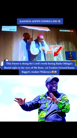 This Pastor is doing the Lord's work during Raila Odinga's Burial right in the eyes of Mr Ruto...eti Tuskize Ground kama RiggyG, tuskize Wakenya.😂😂