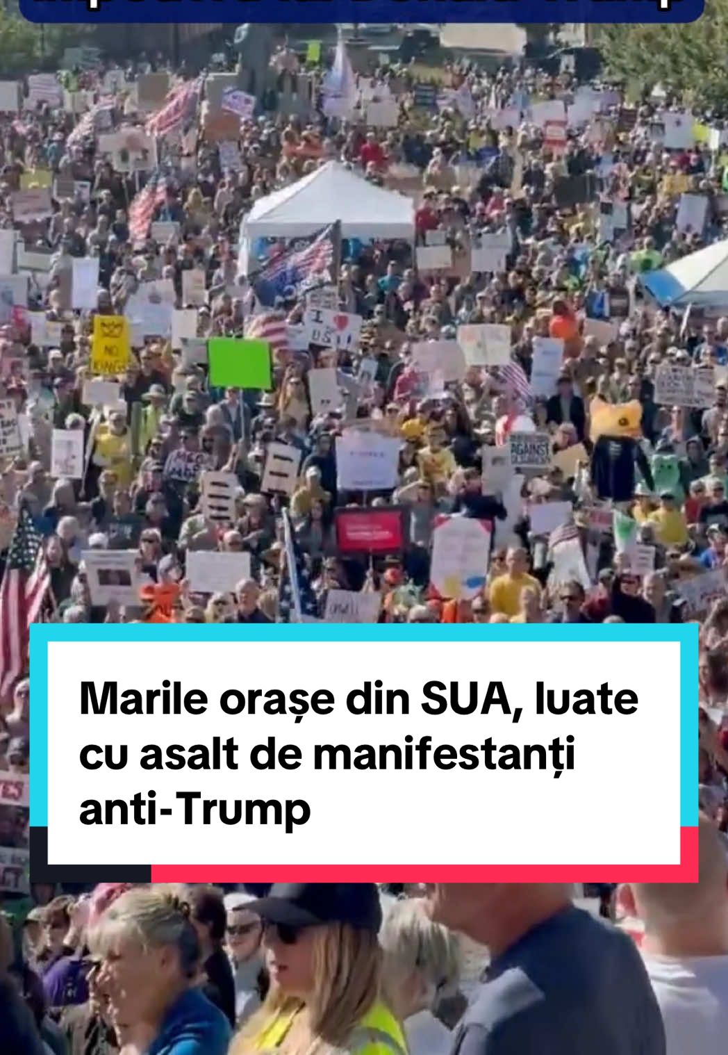 Marile orașe din SUA, luate cu asalt de manifestanți anti-Trump. Mișcarea “Fără Regi” a scos MILIOANE de americani în stradă #prostest #trump #police #news #gandul 