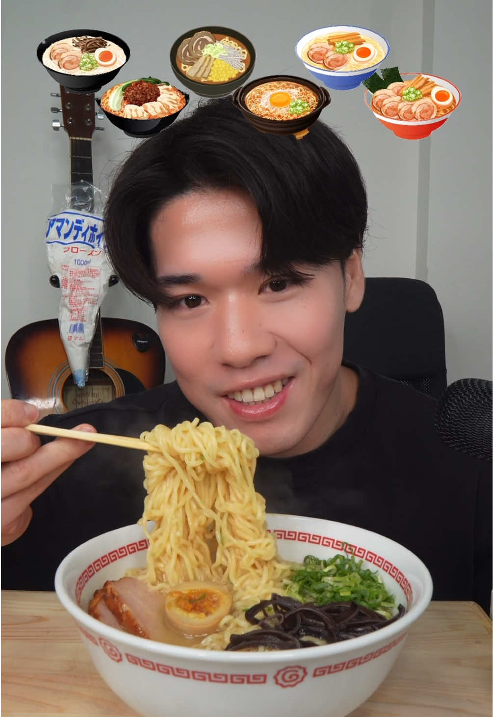 ラーメン食べすぎてラーメンになりましとぅわぁあ🍜(？)#ラーメン #飯テロ #大食い #mukbang #asmr 