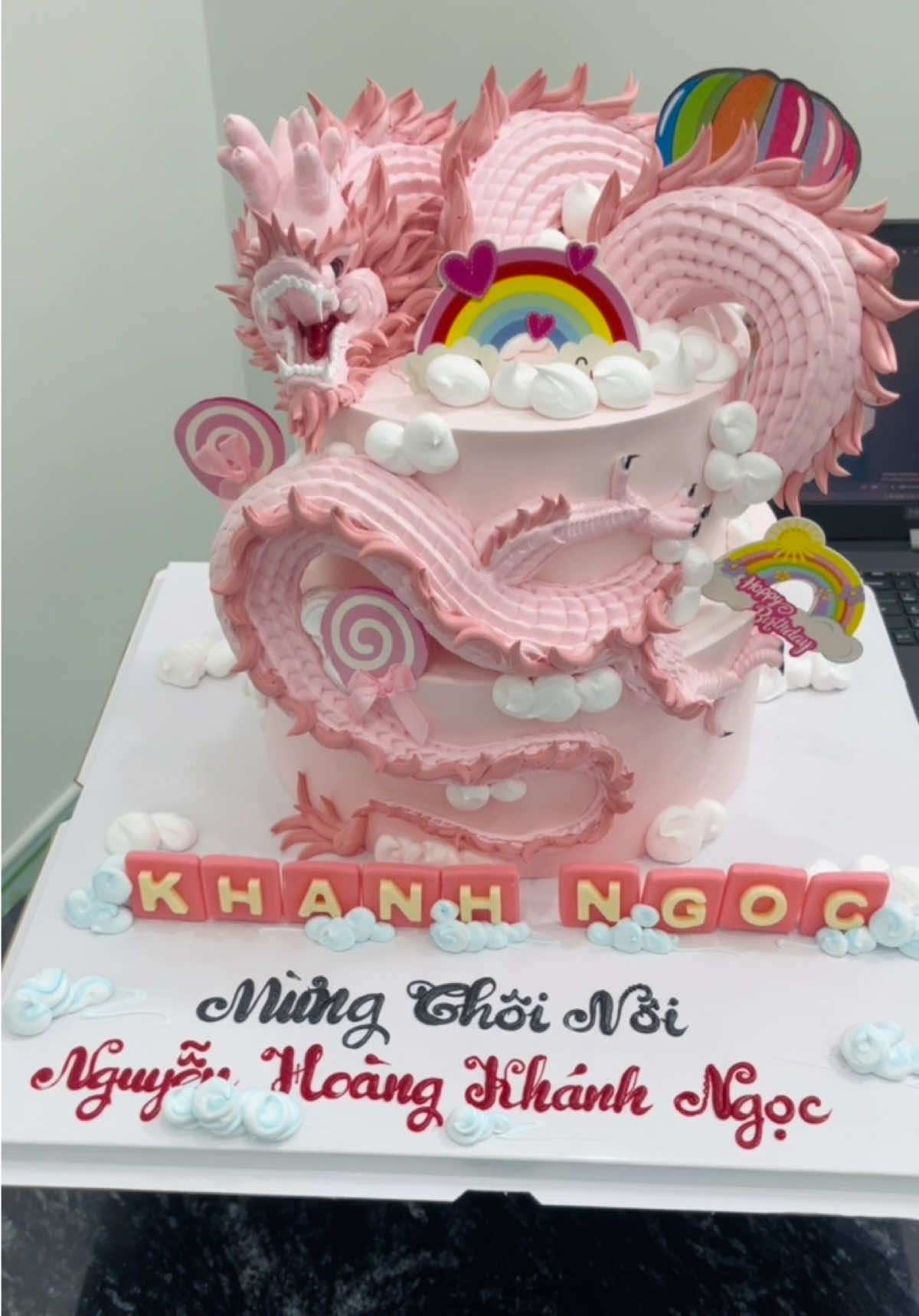 Bánh rồng tiệc thôi nôi cuối tuần cho bé yêu#khoalambanh #banhkemtheoyeucau #banhkemtaohinh #daybanhkem 