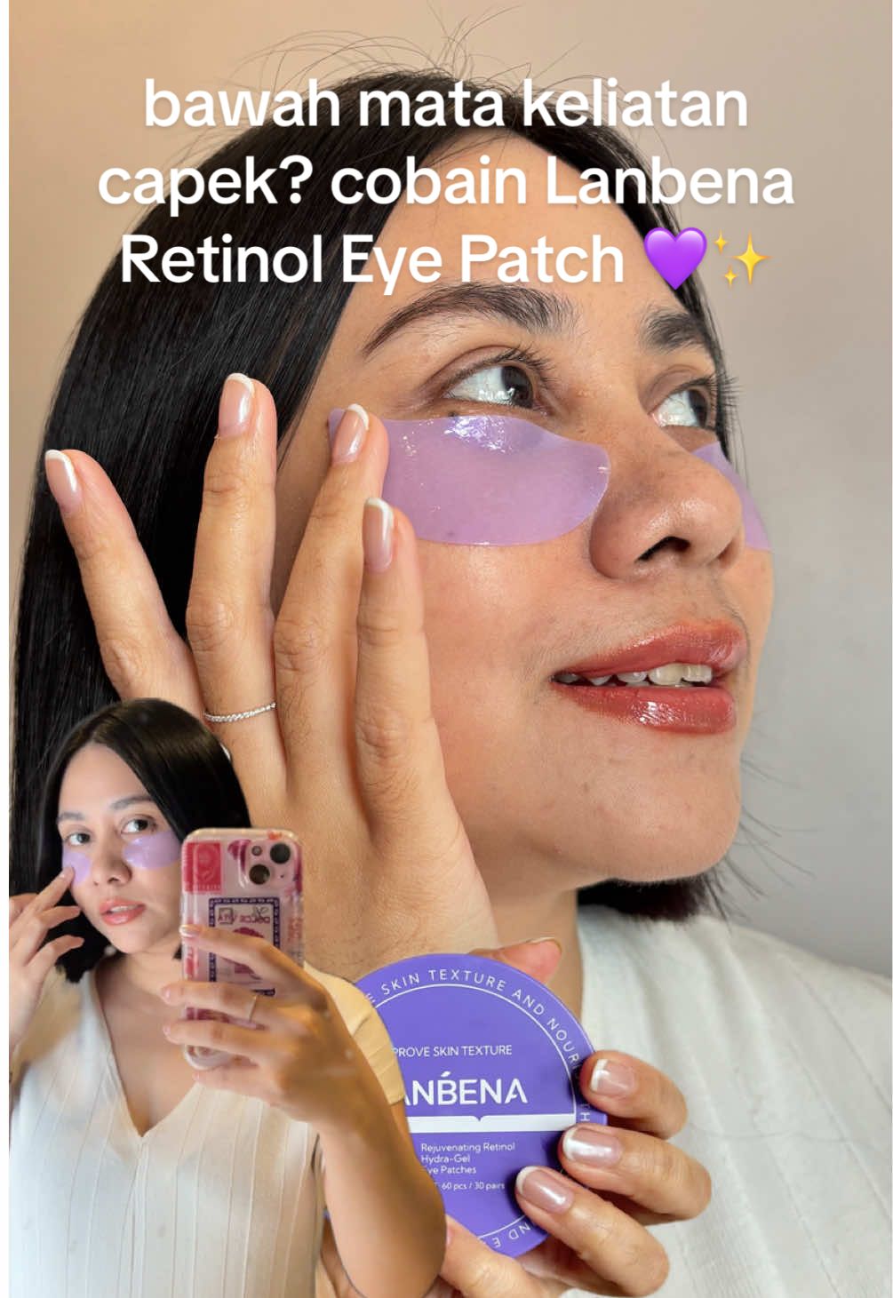lanbena retinol eye patch review 💜 your under eye deserves some love too! kayak mini spa buat bawah mata tiap hari a tiny self-care ritual that keeps your eyes fresh and rested 🌿  @lanbena.beauty   #eyepatch #eyepatches #maskermata #lanbena #eyemask 