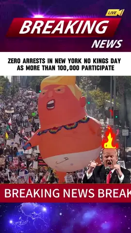 zero arrests in new york no kings day  as more than 100,000 participate#news #breakingnews #breakingnews #foryou #fyp #us #usa #trump #nokings 