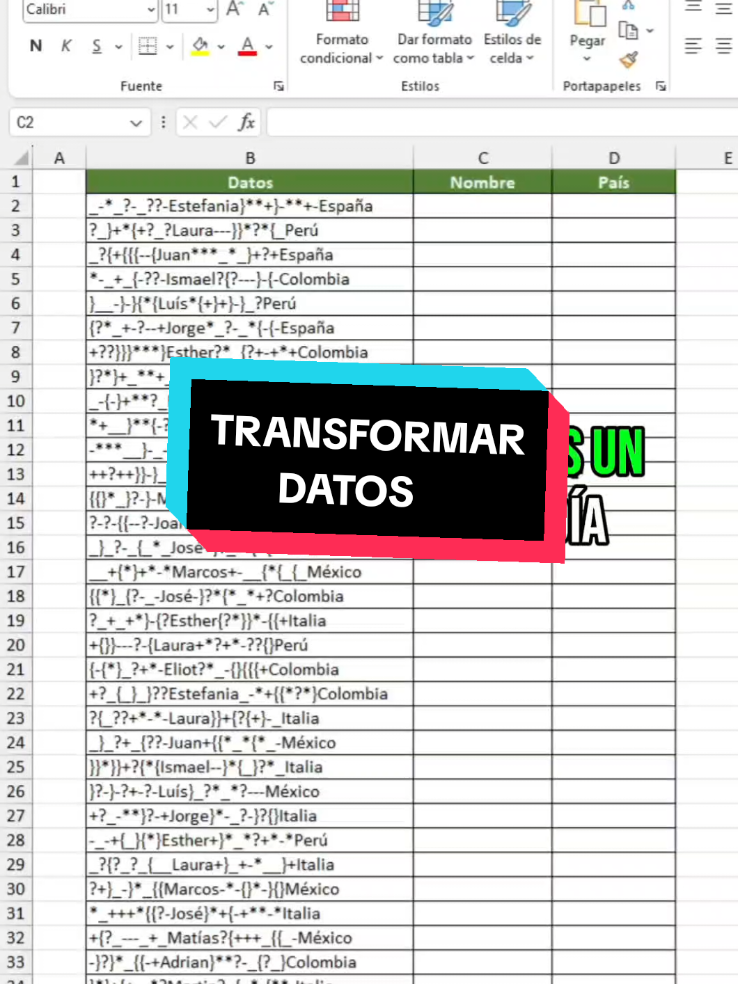 TRANSFORMAR DATOS en EXCEL #superexcel 