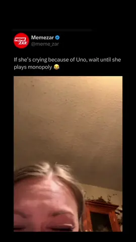 The laughter in the background is DIABOLICAL…We’ve all been there sister  Uno is a fast-paced card game where players match colors or numbers to get rid of their cards first. Special cards like Skip, Reverse, Draw Two, and Wild keep the game unpredictable and fun, letting players mess with each other’s strategies. The key moment comes when a player has one card left and must shout “UNO!” to avoid penalties. The first person to empty their hand wins, but the twists from action cards make every round exciting and competitive. (🎥/ @kenzis22 via Collab ) Like this content? Follow us for more @memezar ❤️  #memezar #kid #fail 