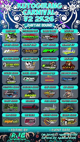 daftar sound sementara karnaval kutogirang 2026 #karnavalkutogirang2026 #karnaval2026 #soundhoregjawatimur #fyp #karnavalmojokerto @TEXAS GANKK @𝗥𝗪𝗡_𝗚𝗔𝗡𝗞 @PBT GANK @𝙆𝙍𝘼𝙋𝙔𝘼𝙆 𝙉𝙔𝙀𝙇𝙇 @Genk Curah🤙 @GEMPAR(ANAK TIRI GANK) @mojokerto gaya bebas 📸 