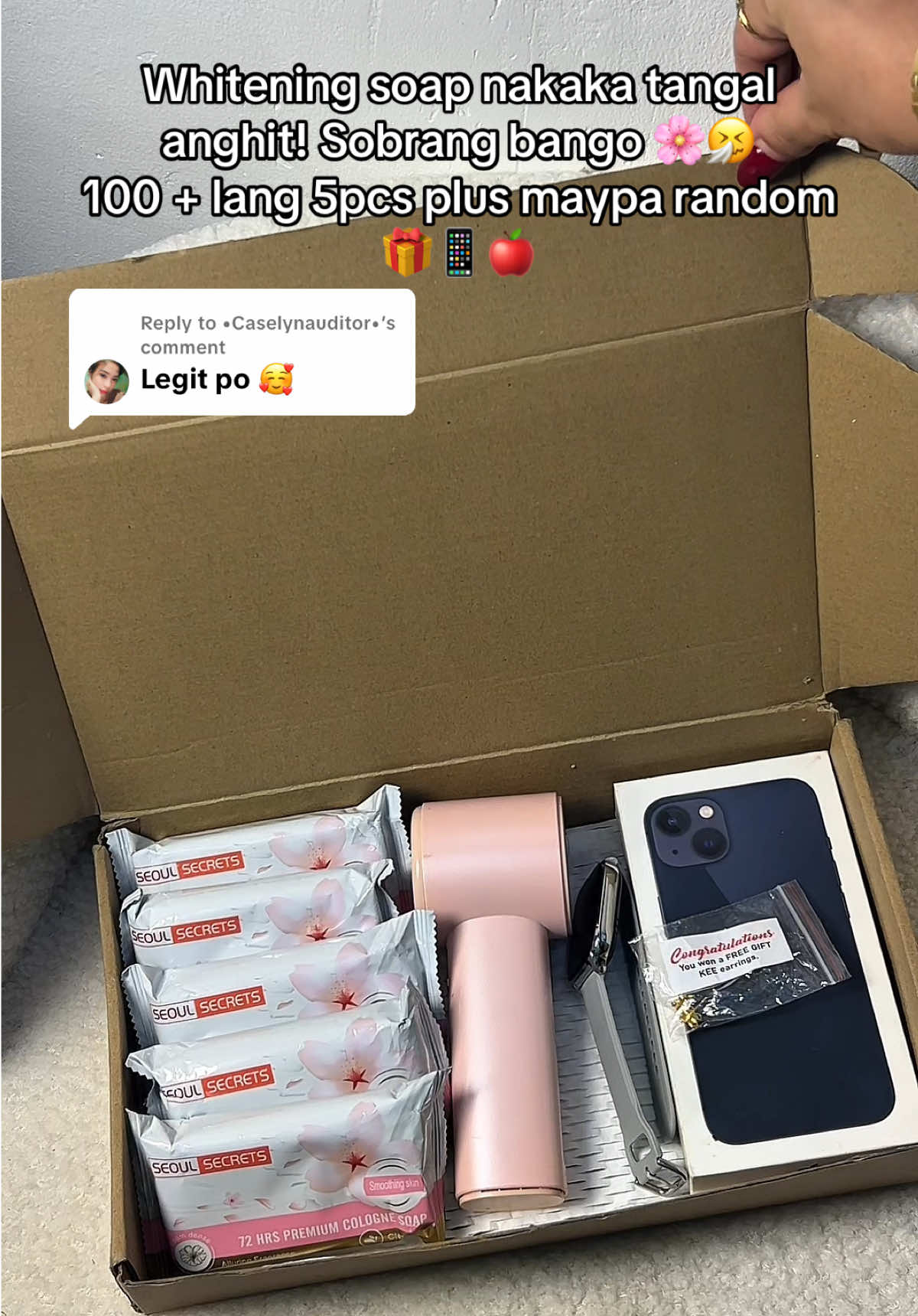 Replying to @•Caselynauditor• yes po🔥 1OO plus 5pcs nakakatangal asim anghit na din to. Nakakaputi pa! Seoul secret plus maypa random 🎁🌸 #seoulsecret #seoulsecretwhiteningsoap #whitening  #trendingsoap #promo 
