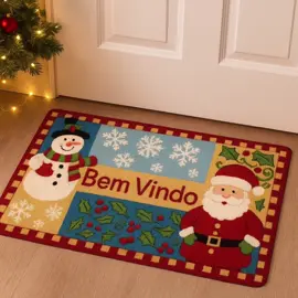 Dê uma olhada em Tapete Porta Boucle Natalino 60x40 Decorativo Enfeite Natal . #natal #decoracao #tapedeporta #papainoel #shopee 