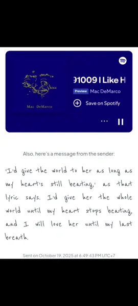 Here's my message for her 💕 Love her so much 🤍 #sendthesong 