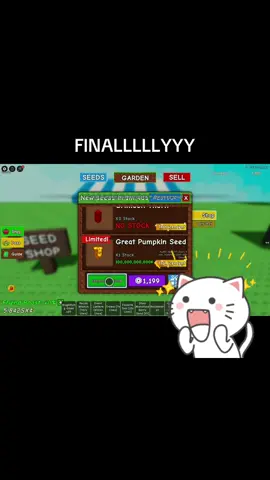great pumpkin FINALLY stocked!!! i feel bad if you missed it 😭 #roblox #growagarden #like #fyp #trending jandel great pumpkin seed grow a garden pvb dj jhai ghoulie garden halloween