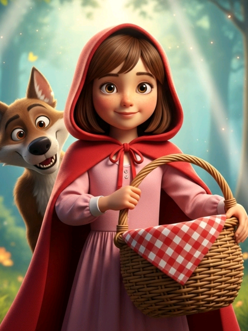 ذات الرداء الأحمر | مغامرة ليلي والذئب الماكر!حدوتة سحرية قبل النوم لاتفوت ✨#trending #fairytail #redridinghood #viral #viralvideo 