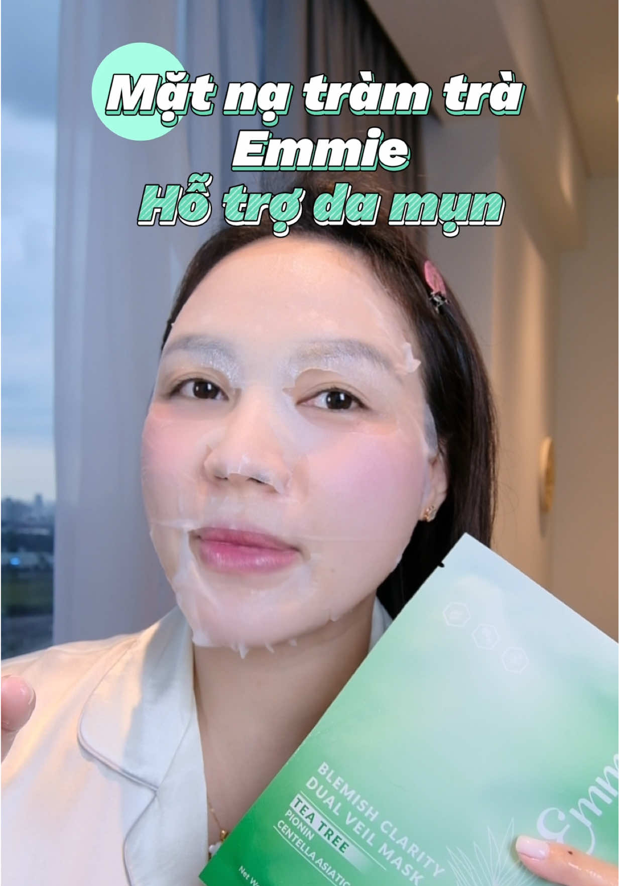 Da mụn sưng, viêm, mụn bọc… thì thử ngay e mặt nạ tràm trà của nhà #Emmie nhé. Siêu êm luôn, hỗ trợ giảm sưng mụn tốt, dịu da nhanh nè #matnatramtra #matna #mask #skincare 