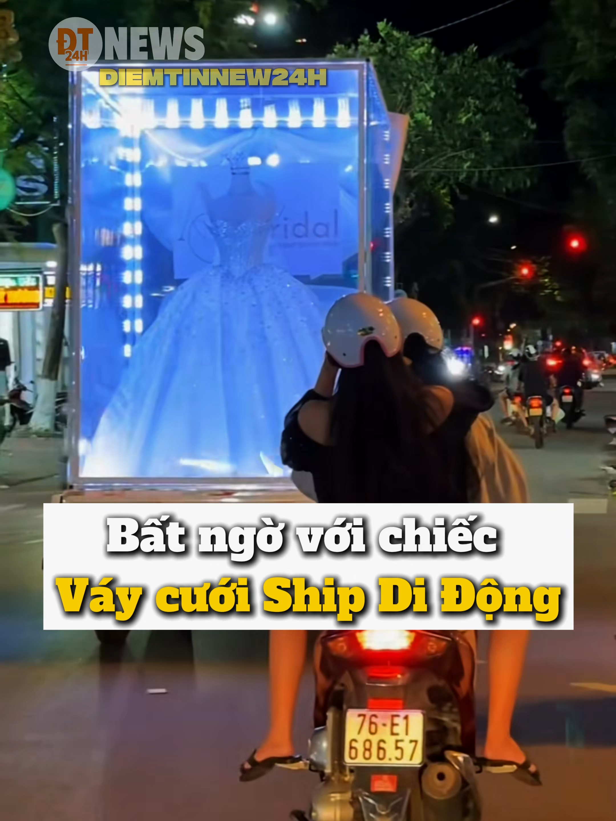 Bất ngờ với chiếc váy cưới được ship di động #diemtinnew24h #tiktoknews #hanhphuc #yeuthuong #cuocsong