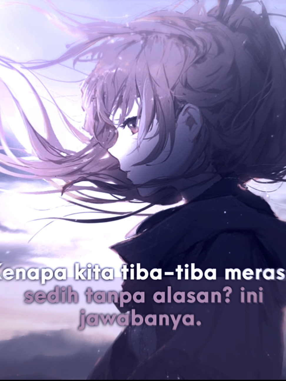 Pernah gak kamu tiba-tiba merasa sedih, padahal semuanya baik-baik saja? Hati terasa berat, pikiran kosong, dan kamu sendiri gak tahu… apa yang sebenarnya hilang. Mungkin itu bukan tanpa alasan. Kadang… jiwa kita sedang lelah, bukan karena dunia, tapi karena terlalu lama menahan sesuatu yang belum sempat disembuhkan. Kesedihan yang datang tiba-tiba, bisa jadi panggilan dari dalam diri, agar kamu berhenti sejenak, menyapa hatimu yang sudah lama diam. Atau mungkin, Tuhan sedang mengingatkanmu, bahwa kamu butuh istirahat — bukan hanya untuk tubuh, tapi juga untuk jiwa. Jadi, kalau suatu hari kamu merasa sedih tanpa tahu kenapa… jangan buru-buru mengusirnya. Tenangkan diri, dengarkan hatimu, karena bisa jadi… itu cara Tuhan memelukmu dalam sunyi. 🤍 @𝐓𝐌𝐂 Tuan`Kyzu 𝟏𝐍𝐄 #masukberandafyp #animeedit #fyp #jj #edukasi 