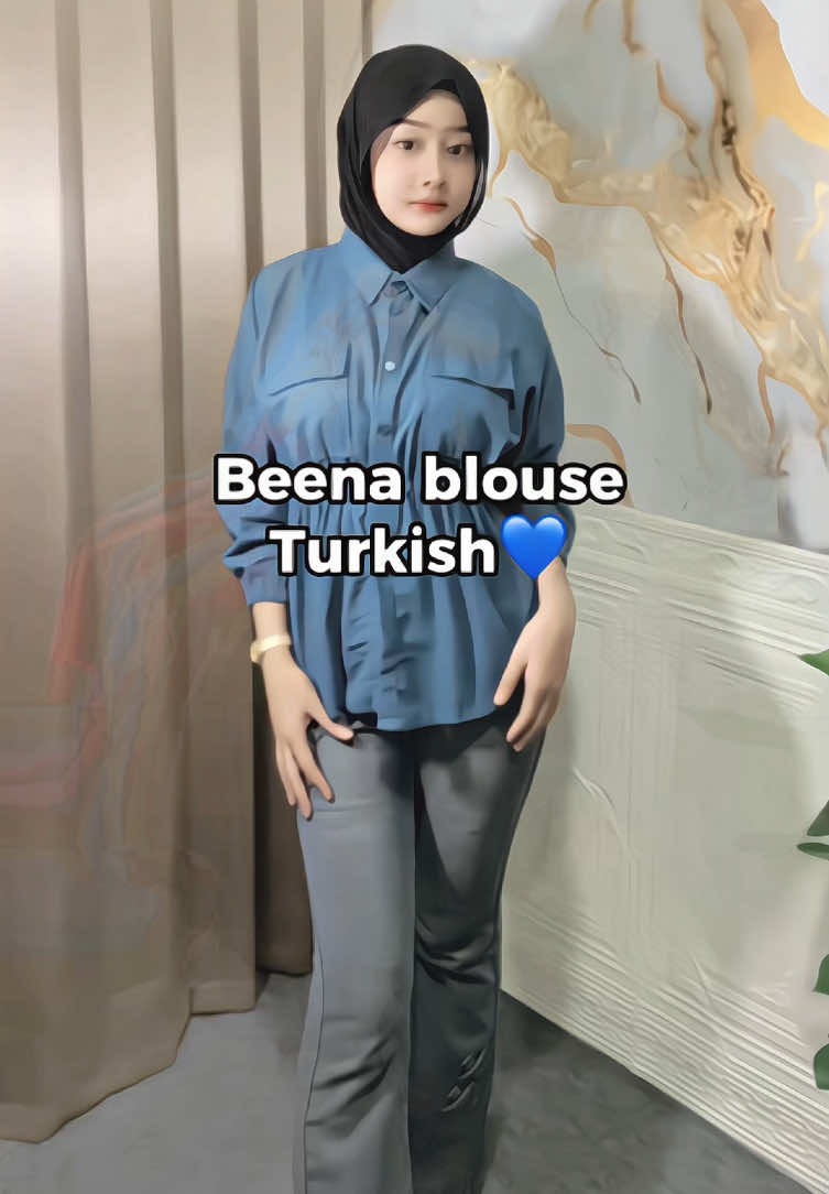 💙✨ #blousewanita #atasankemeja #fitbody #ootdfashion 