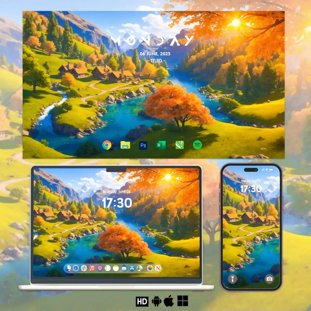 reset your day 🌄💚🍃 | 4k wallpaper #fy #wallpaper #artwallpaper #aesthetic #natural 