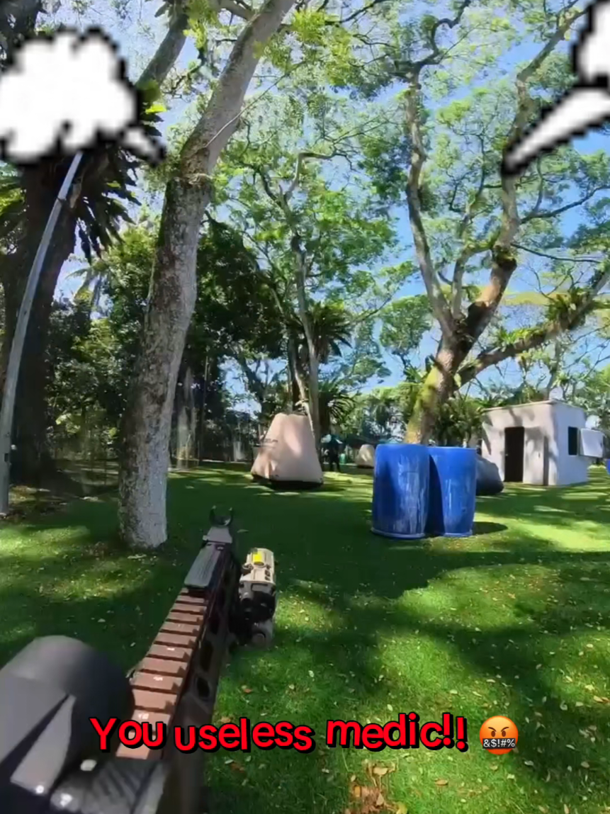 Revive your teammates by shooting them - guy at the back clearly did not understand the assignment 😂  Get your blasters at www.bluebird-gelblasters.com 🔫  Message us on WhatsApp at +65 9799 5439 for more info! P.S. no full black blasters were used, may be video/lighting issue, our grey blasters sometimes appear quite dark in videos. We play at private venues. #speedqb #gelballs #gelblasters #gelblaster #sqb