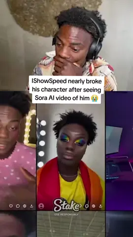 IShowSpeed nearly broke his character after seeing Sora AI video of him 😭 #ishowspeed #fyp 