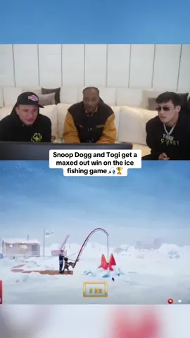 Snoop Dogg and Togi get a maxed out win on the ice fishing game 🎣🏆 #kickstreaming #togi 