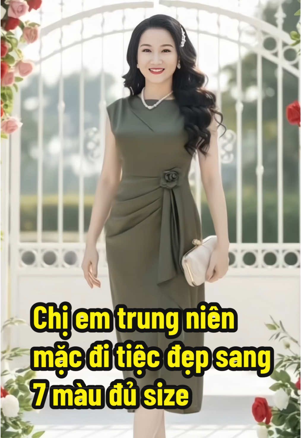 Đầm trung niên cổ tròn tà lượn sóng thanh lịch duyên dáng, chất lụa, có 7 màu đủ sai từ 38 tới 78 cân #damtrungnien #vaytrungnien #damthietke #damtrungnienthietke #vaythietke 
