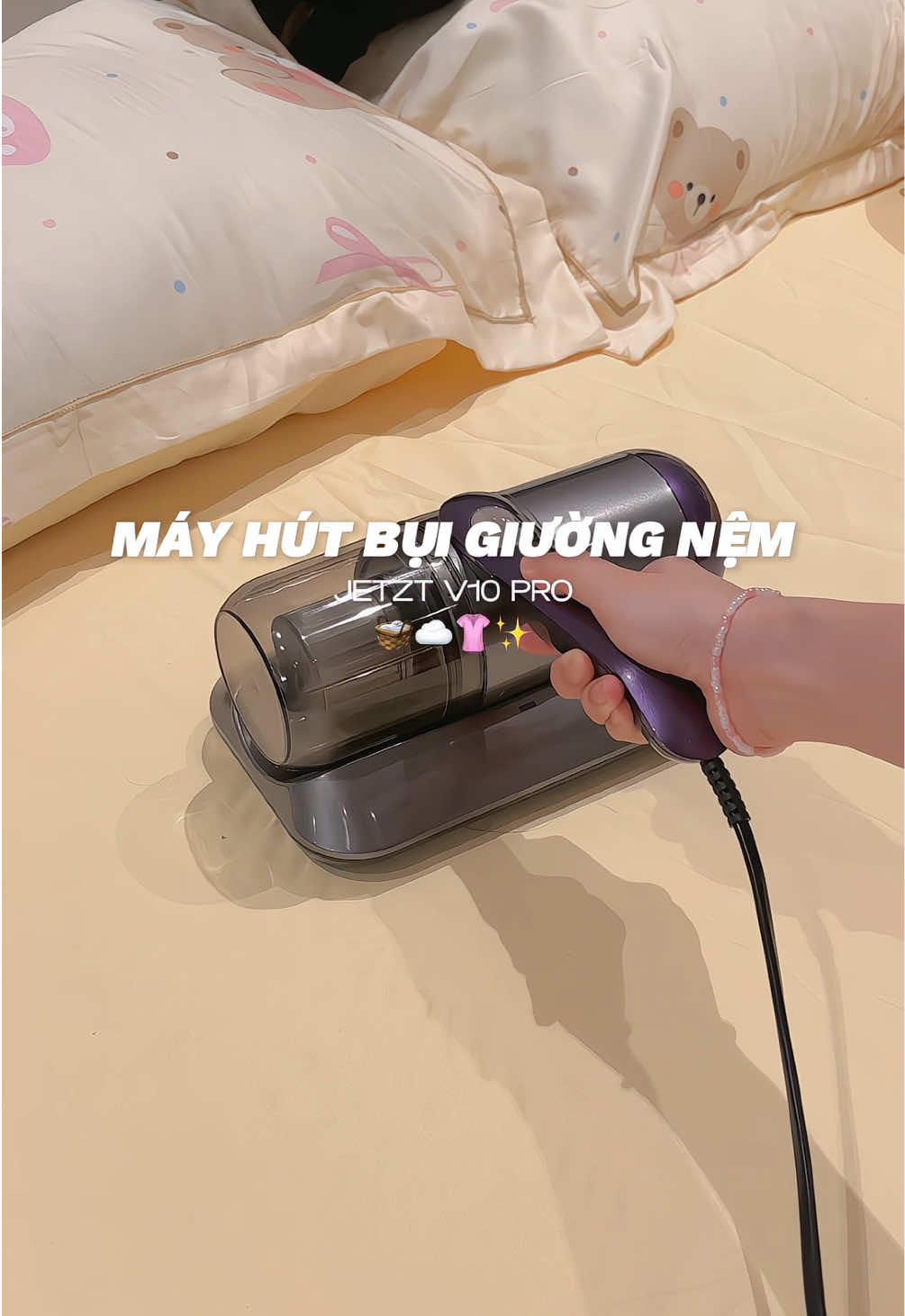 Sắm được em máy hút bụi giường nệm quá là ưng 🧺☁️👚✨ #unboxing #mayhutbui #mayhutbuicamtay #mayhutbuigiuongnem #review 