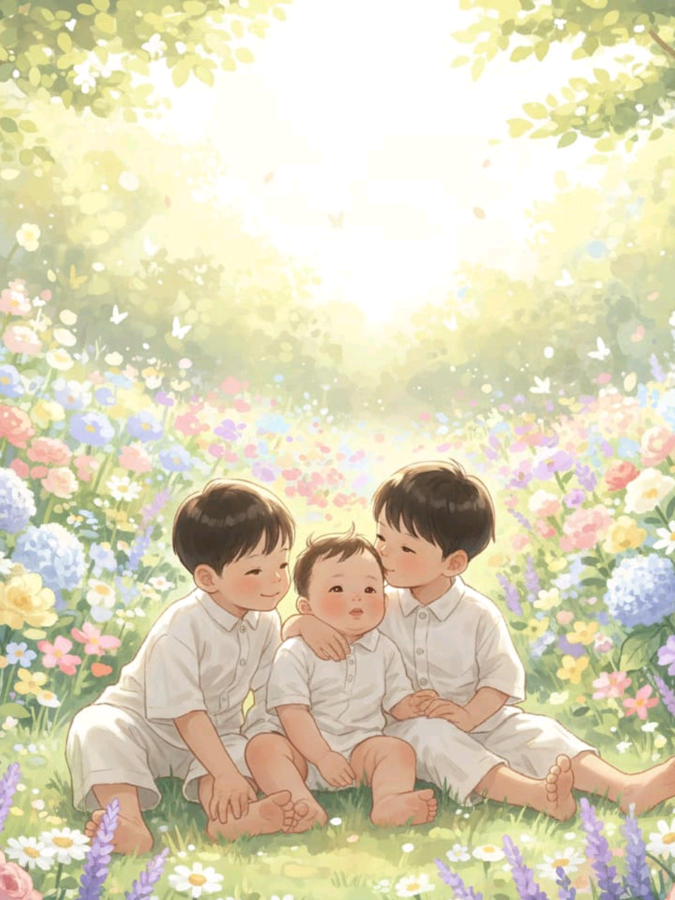 Anugerah terindah 🫶 #NaTrio @AA Daehoon 대훈 #eunho #junho #jena #cutebaby 