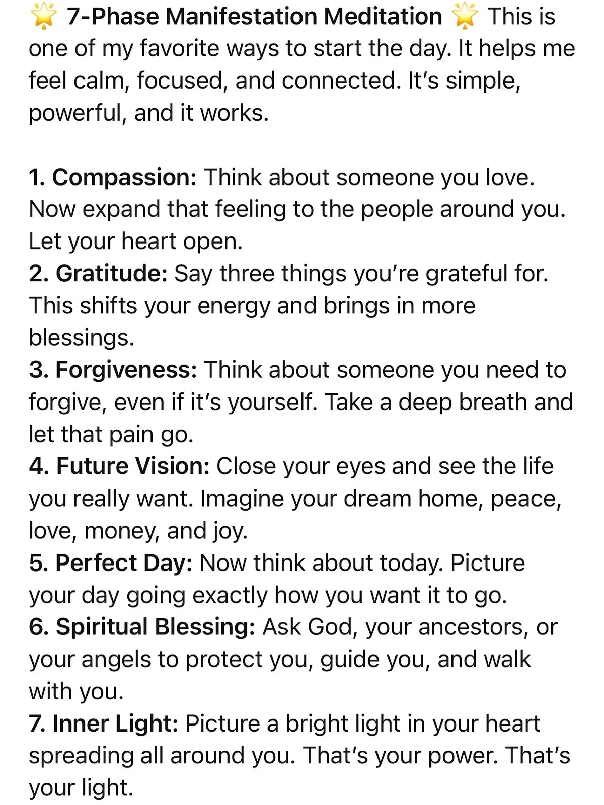 This meditation helps with stress, money blocks, confidence, focus, and manifesting good energy into your day. Try it for a week and watch how things shift. #7PhaseMeditation #ManifestingMadeEasy #SelfCareRitual #GratitudePractice #SpiritualWellness 