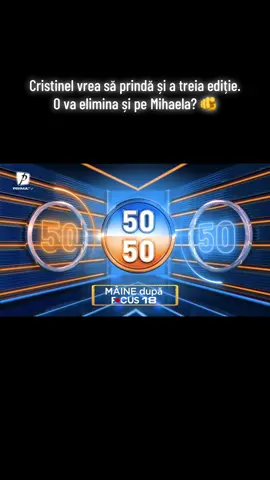 👉Cristinel vrea să prindă și a treia ediție  O va elimina și pe Mihaela? ➡Urmărește mâine #5050Romania, de la 19:20, la Prima TV #primatv #5050romania