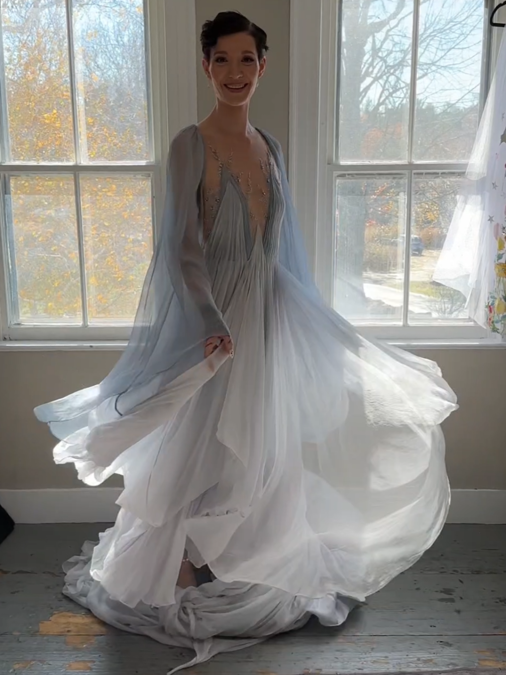 Forever in love with this moment from my wedding day last year 💙 dress @Couture dresses by MYWONY  This video just hit 2 million views on the other app, let's see how it does here #nontraditional #bride  #unconventional #bridetok 