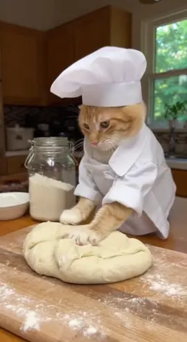Gatinho fofinho amassando pãozinho! 😍 #gatos #memes #ai 