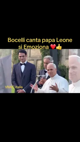 PaPa Leone XIV si Emoziona Bocelli canta ❤️👍#papaleonxiv 