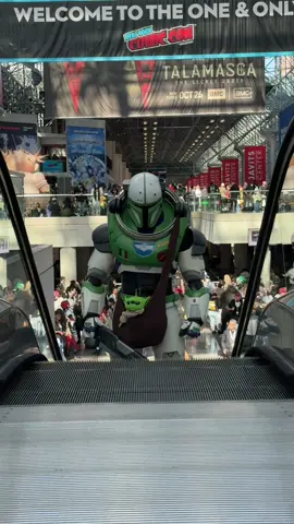I can take you in warm, or I can take you to infinity and beyond. 📍 @New York Comic Con  #cosplay #buzzlightyear #mandalorian #3dprinted