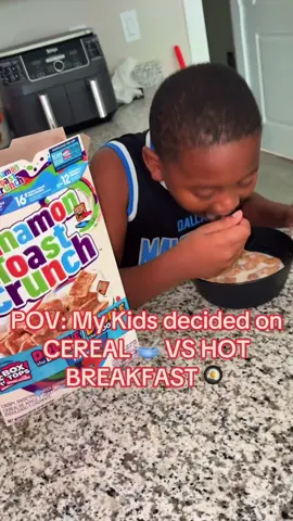 POV: My Kids decided on CEREAL 🥣 VS HOT BREAKFAST 🍳 #fyp #breakfastideas #viral #refill 