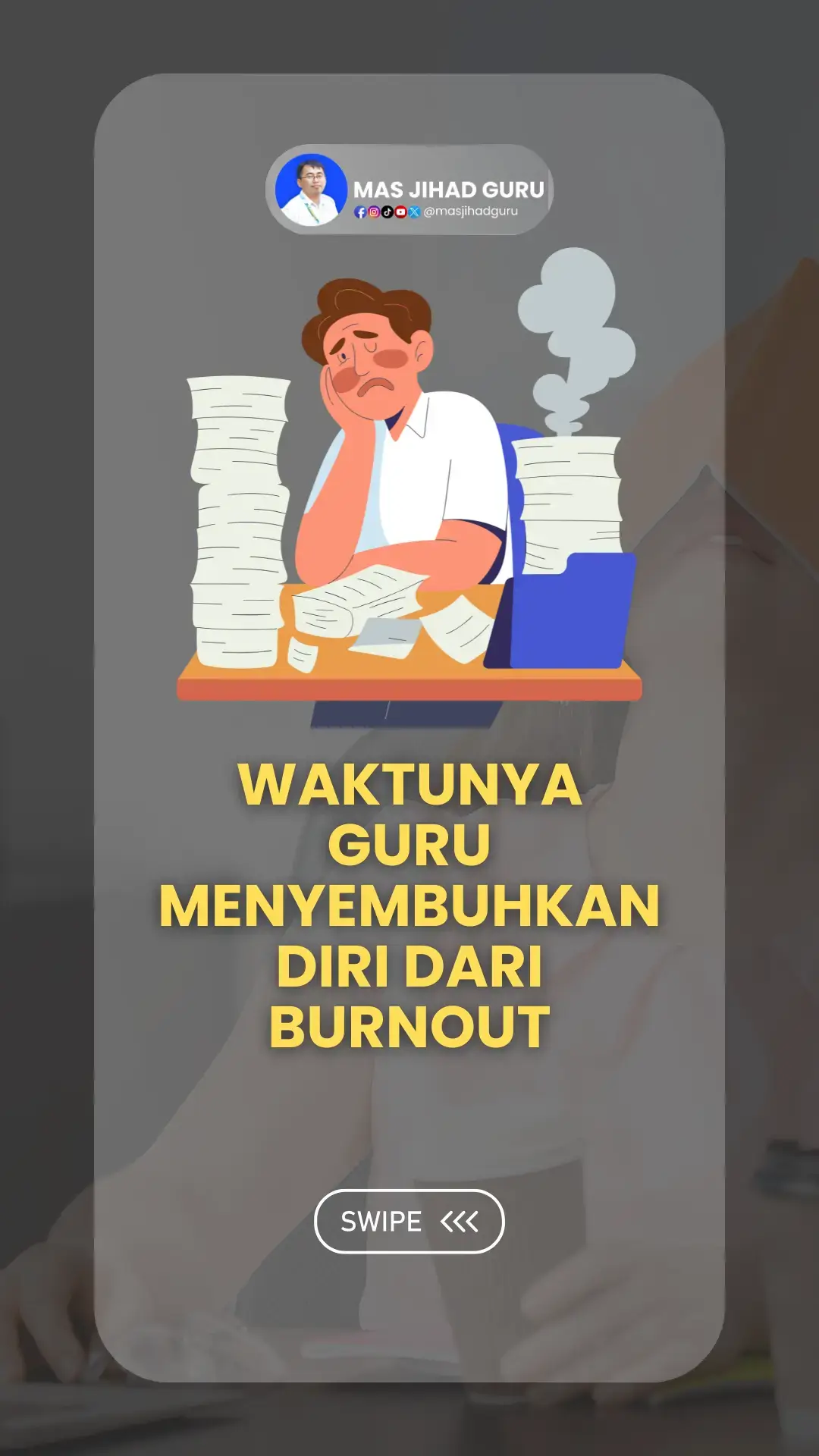 Kadang yang kita butuh bukan motivasi baru… tapi jeda untuk menyembuhkan diri. Guru juga manusia. Yuk belajar pulih bareng. #GuruIndonesia #GuruHealing #BurnoutGuru #masjihadguru #GuruBerdaya