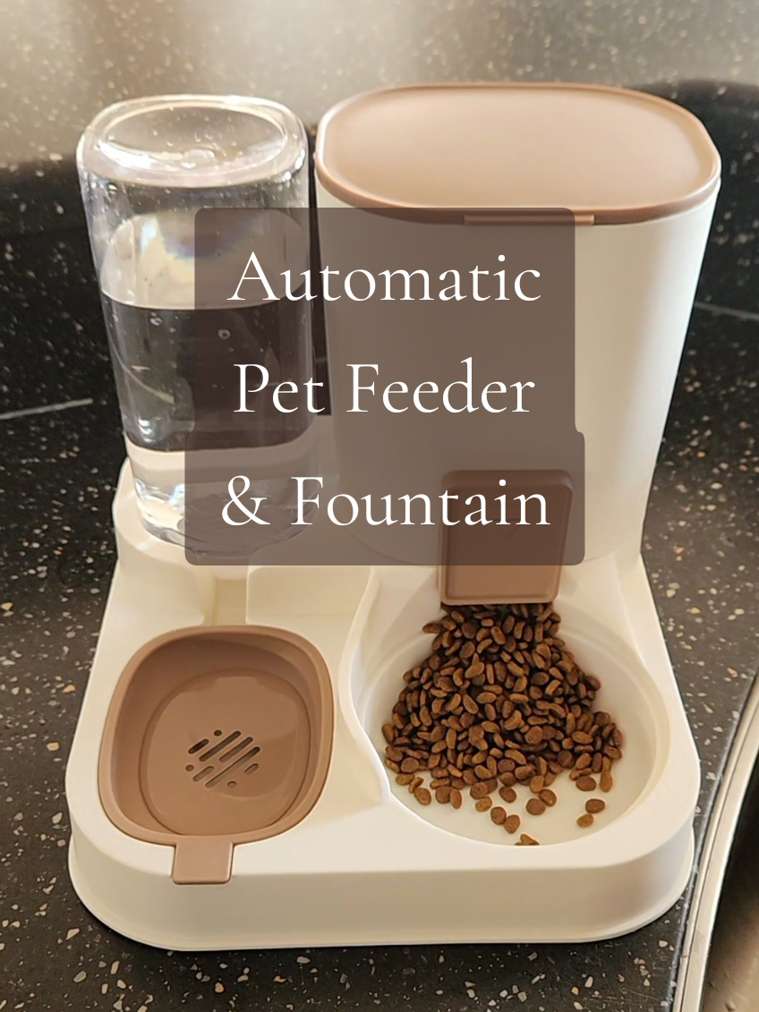 I love these gravity food and water dispensers! Perfect for cats and smaller dogs 😻🐶🐾 #catfood #automaticfeeder #catfountain #kitten #catsoftiktok 