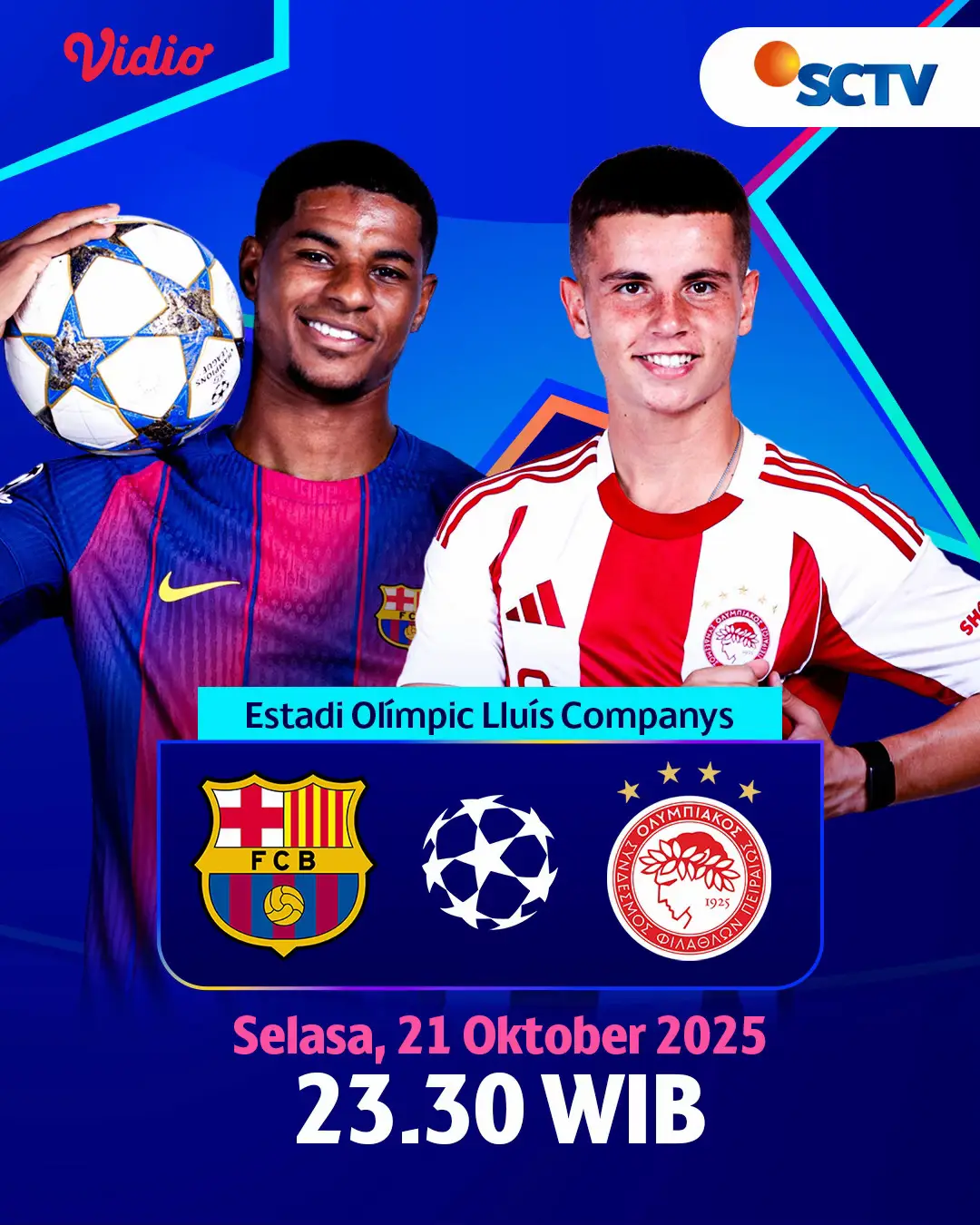 UEFA Champions League Matchday 3‼️ Barcelona akan bertemu dengan Olympiacos dalam pekan ketiga UEFA Champions League. Saksikan Barcelona vs Olympiacos Selasa, 21 Oktober 2025 pukul 23.30 WIB hanya di SCTV dan Vidio. #SCTVSports #UEFAChampionsLeague