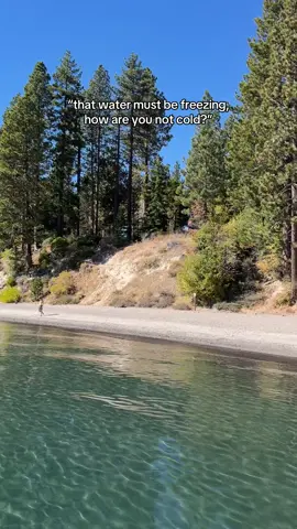 tahoe cold plunges for the win! #outdoorsygirl #laketahoecalifornia #tahoelife #outdoorsy #mountainlife 