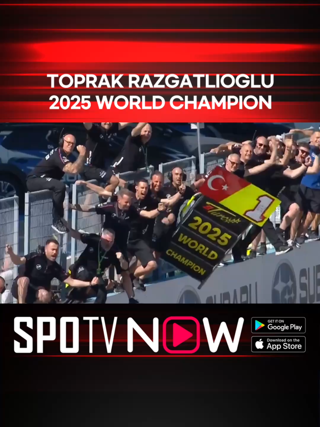 #WorldSBK - P3 for Toprak Razgatlıoğlu in Race 2 is enough to secured back to back world champion title! Watch #SpanishWorldSBK live #SPOTVNOW! Subscribe Motorsports pack for your front-row access to #WorldSBK and many more! #sportsontiktok