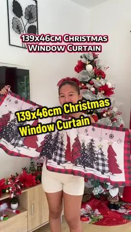 139x46cm Christmas Window Curtain ✨ #curtain #christmasdecor #christmascurtain 