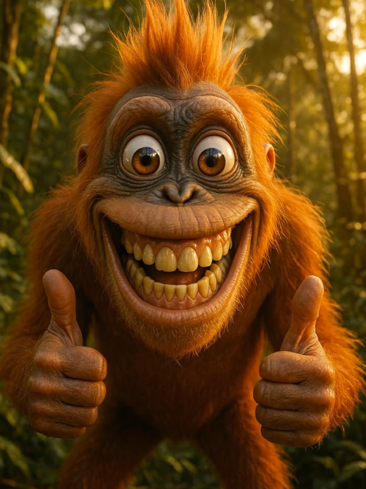 You Get Two Thumbs Up! 👍👍 #thumbsup #goodjob #memevibes #orangutan #funnymonkey #silly #welldone #staypositive #aivideo #fyp