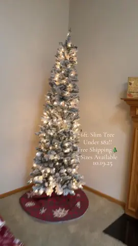 Magical flocked slim Christmas tree, super affordable looks like a very high-end tree🎄 #christmastree #xmastree #christmasdecor #christmasdeals #titkokshopblackfridaysale 