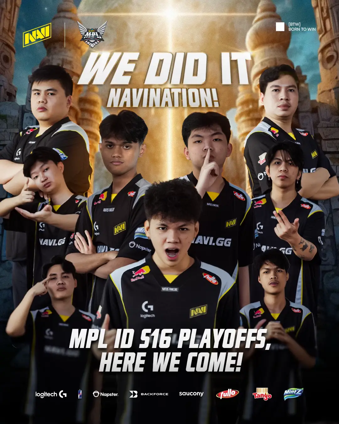 Assalamualaikum Playoff 😝👆🏻 #BORNTOWIN #NAVINATION #WEOWNTHIS 