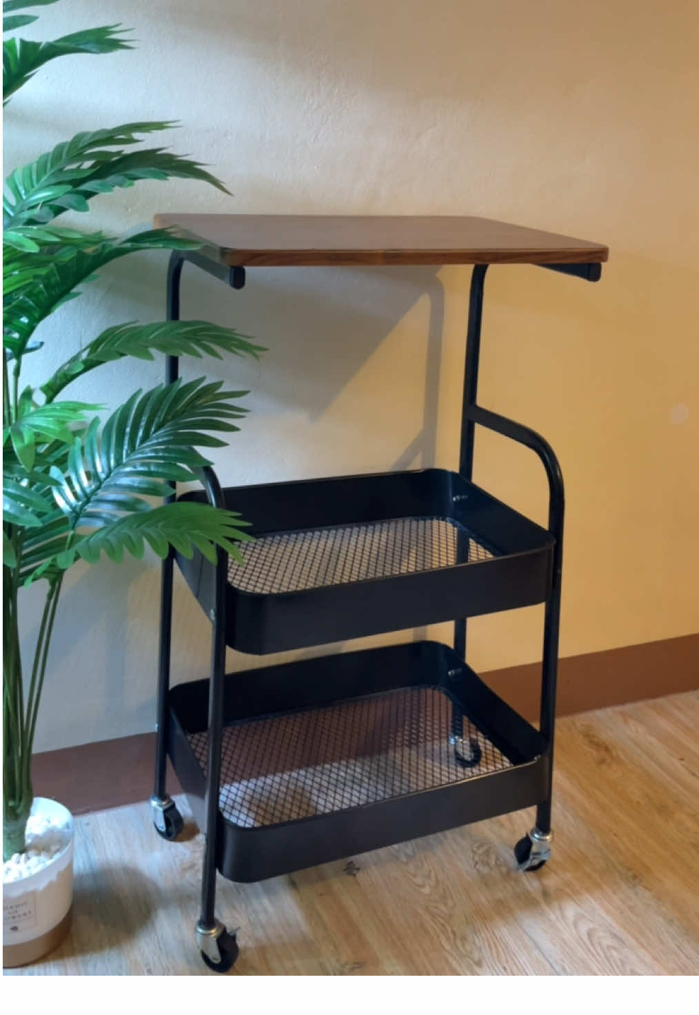 Effortless storage on the move!    This trolley rack organizer with rotating wheels keeps your essentials organized. 🛒✨ #sidetable #trolley #storagerack #organizer #trolleyrackorganizer 