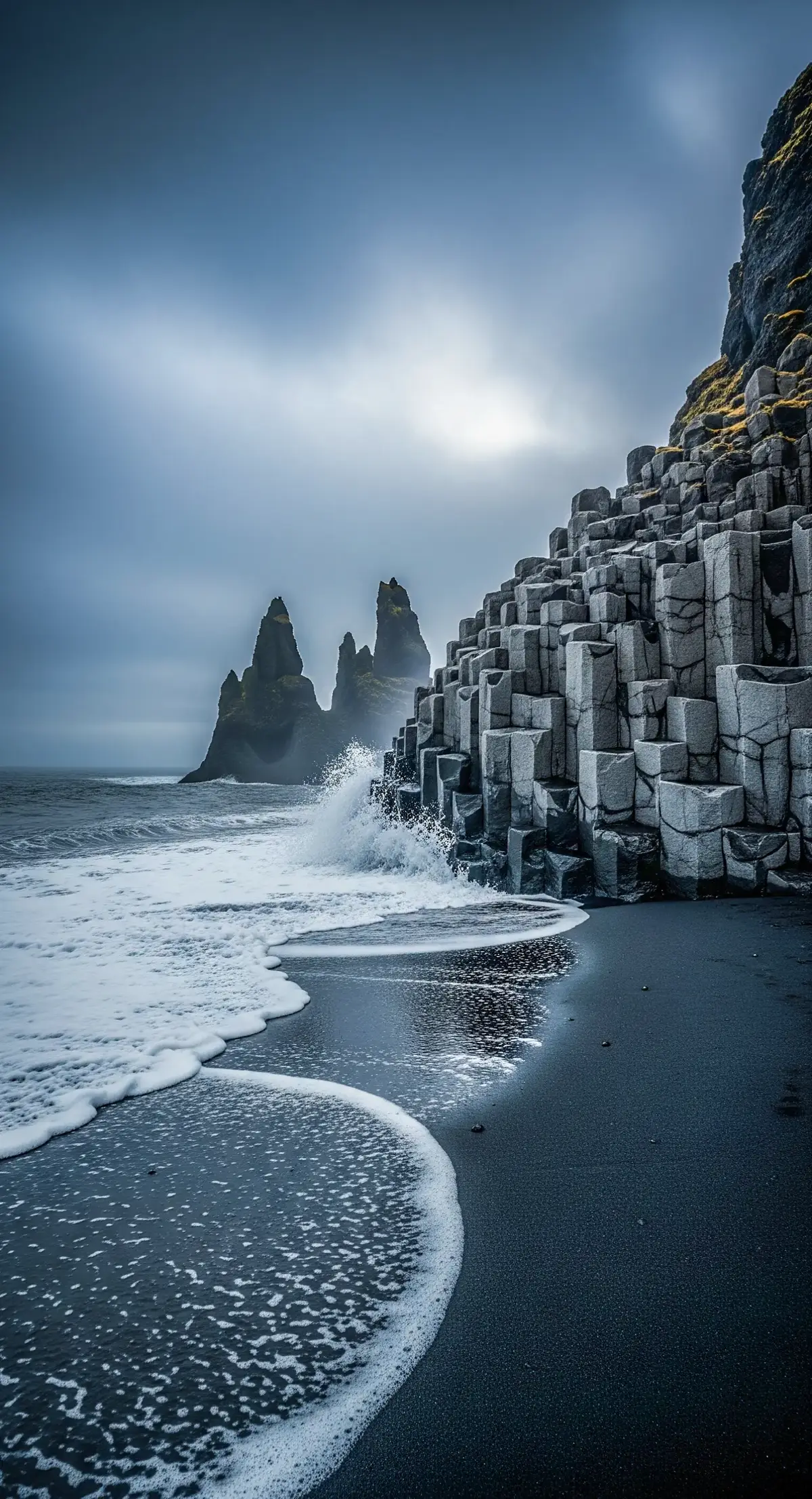 Geometric peace. #Iceland #BlackSandBeach #Explore #Travel #Fyp 