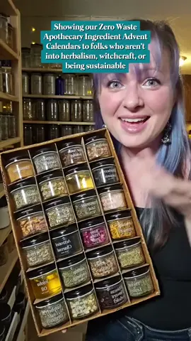 Zero Waste Apothecary Ingredient Advent Calendars are open for pre-order and supplies are limited! 🔮 Zero Waste Apothecary Ingredients for the Eco-conscious Kitchen Witch 🔮 #zerowaste #kitchenwitch #herbs #oils #witchcraft #EcoFriendly #sustainable #greenwitch #herbalmedicine #tea #apothecary #witchyherbs #herbalist #Foodie #ingredients #adventcalendar