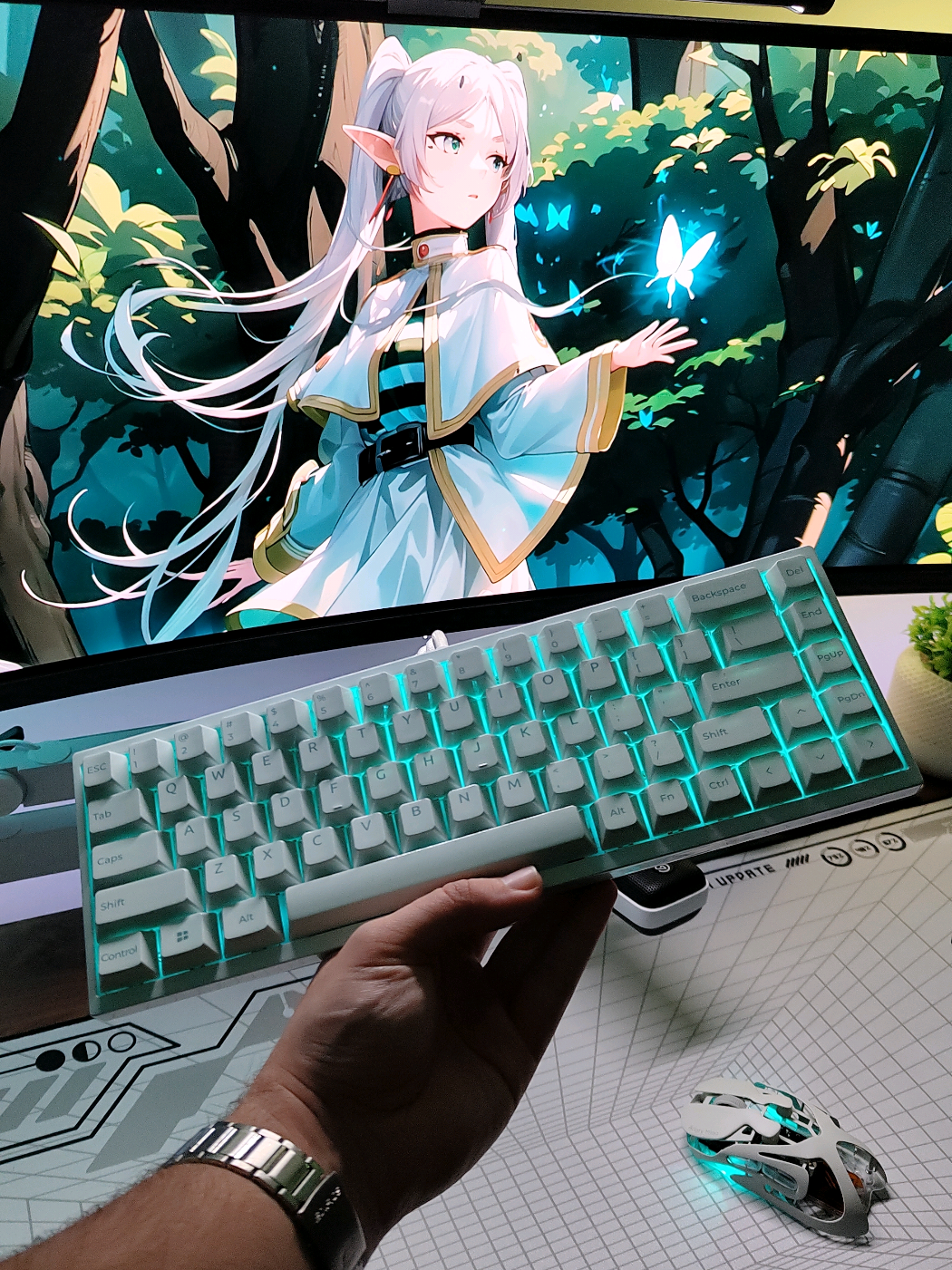 Showcasing the first fully ceramic keyboard the keychron Q16 HE 8K #gaming #custompc #GamingSetup 