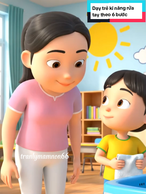 🌹🌹🌹Video mới rửa tay theo 6 bước theo yêu cầu của các cô #tranlymamnon66 #mamnon #xuhuongtiktok #mamnon #ai 